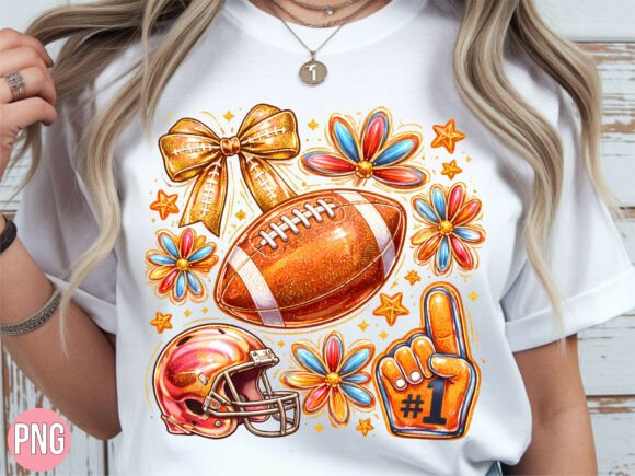 Download Glitter Bow and Flowers Football PNG - Glitter Collection