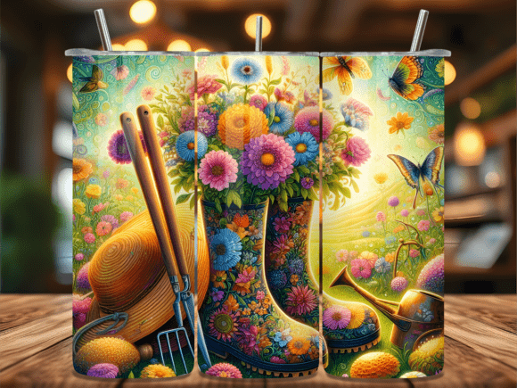 Download Garden Boots &amp; Floral Tumbler Wrap - Tumbler wrap Collection