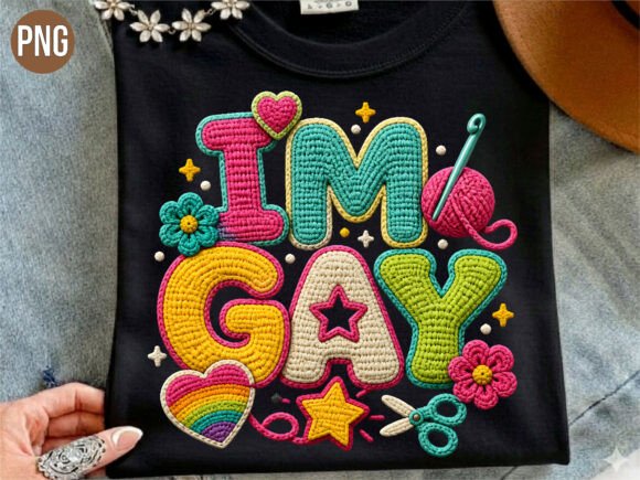 Download Im Gay Crochet Pride Rainbow PNG Tshirt - Rainbow png Collection
