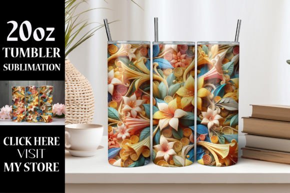 Download 3D Flower Tumbler Wrap Sublimation - Tumbler wrap Collection