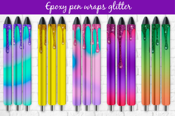 Download Epoxy Pen Wraps Sublimation Glitter Drip - Glitter Collection