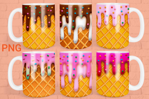 Download Mug Sublimation Waffle Ice Cream Drip - Mug sublimation Collection