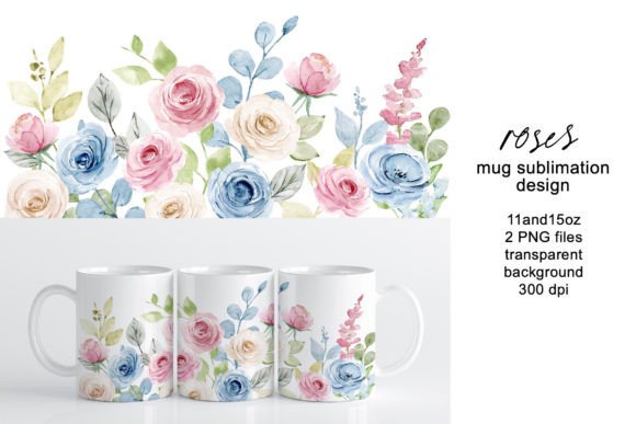 Download Mug Sublimation Design with Flowers Rose - Mug sublimation Collection