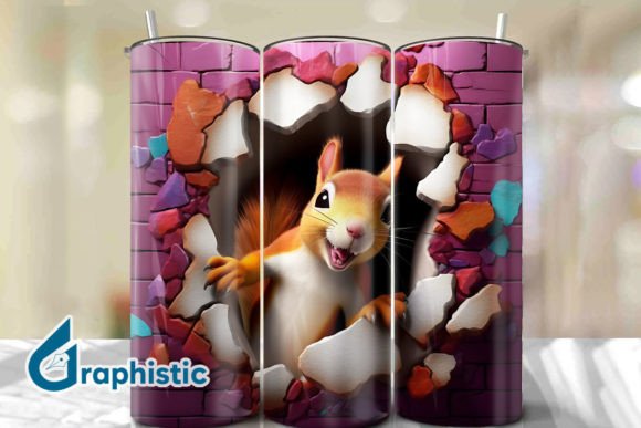 Download Torn Squirrel 3D Tumbler Wrap - Tumbler wrap Collection