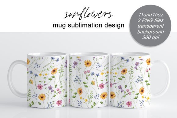 Download Sunflower, Wild Flowers, Mug Sublimation - Mug sublimation Collection
