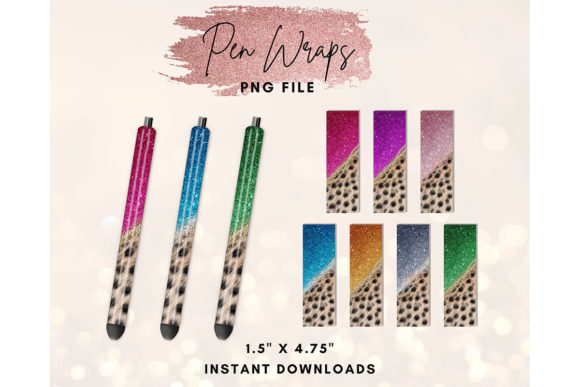 Download Leopard Pen Wraps Sublimation Glitter - Glitter Collection