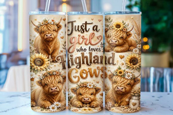 Download Highland Cow 20oz Tumbler Wrap PNG - Tumbler wrap Collection