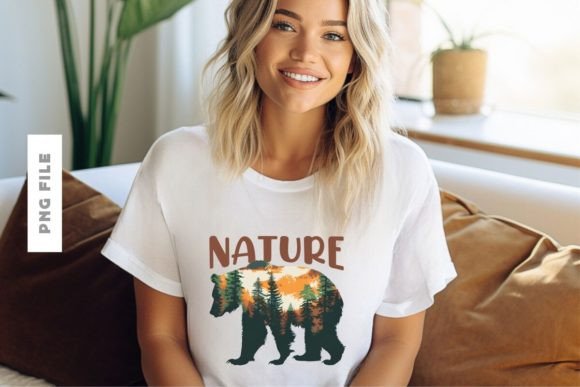 Download Bear Nature Sublimation T Shirt Design - Nature Collection